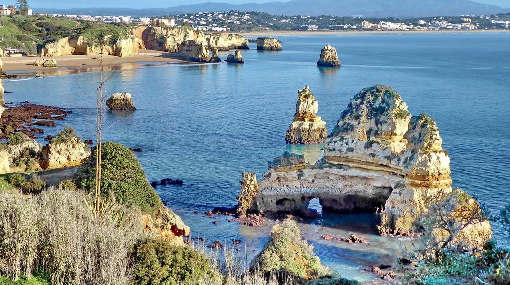 Rocky coastline of the Algarve, Portugal