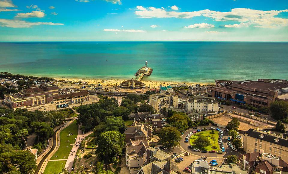 Bournemouth town from above