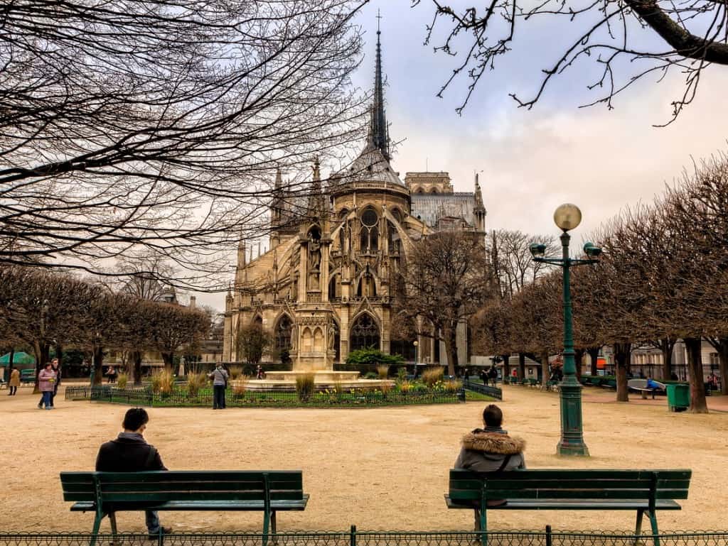 Outside Notre Dame Cathedral