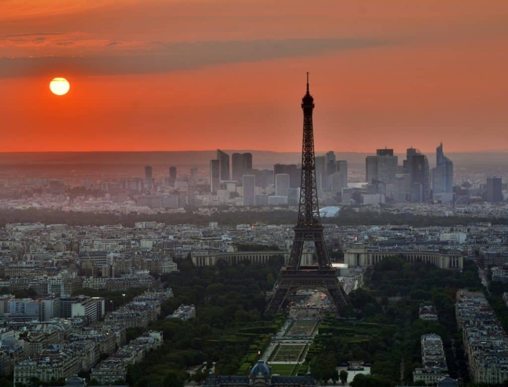 Sunset on the Eiffel Tower