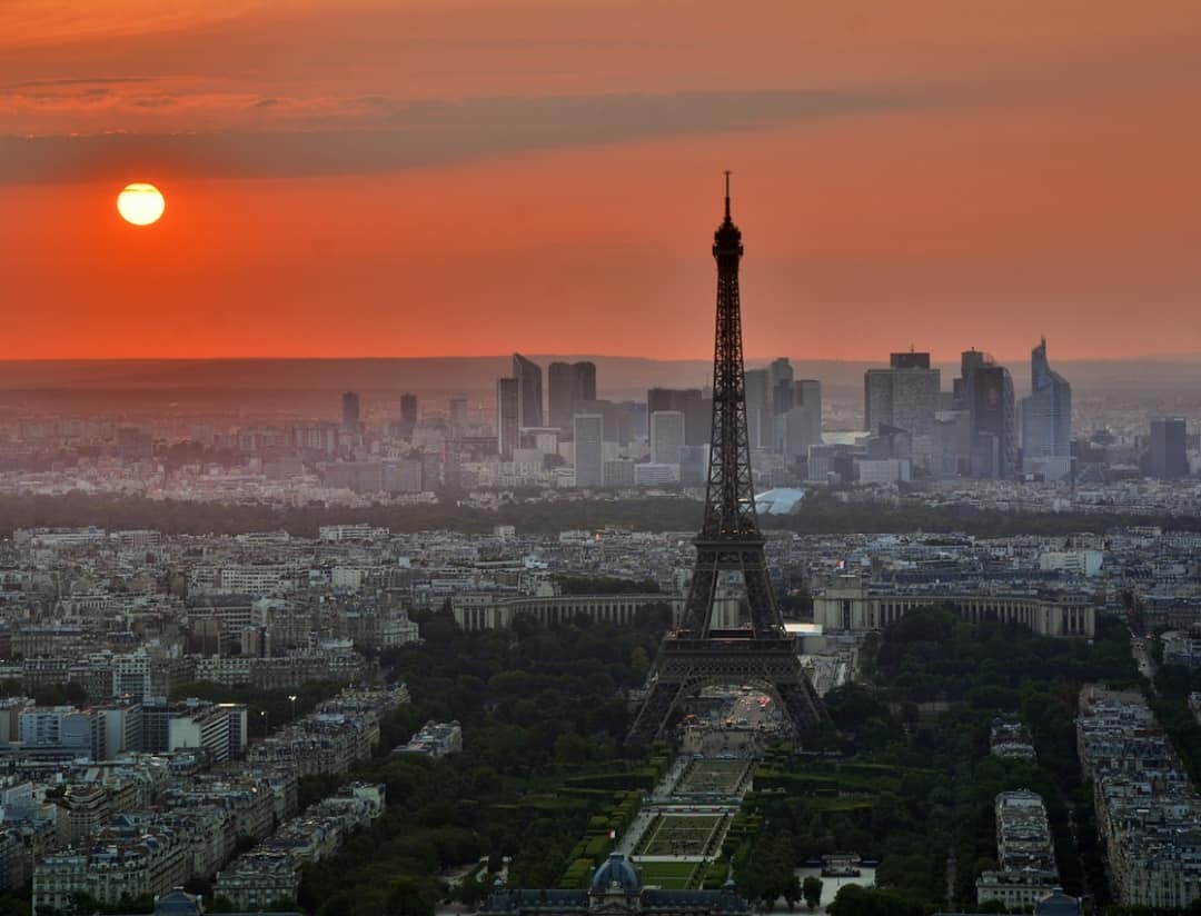 Sunset on the Eiffel Tower