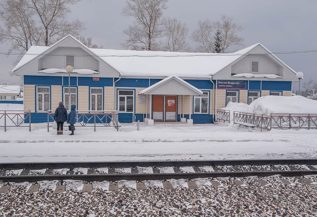 A railway station on the Trans-Siberian railway