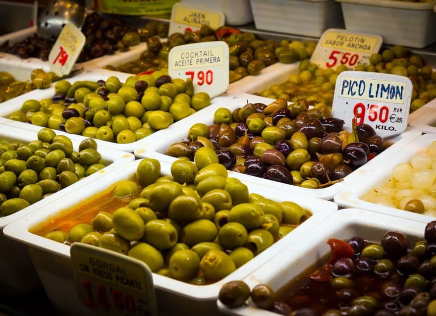 Olives from a Barcelona food market